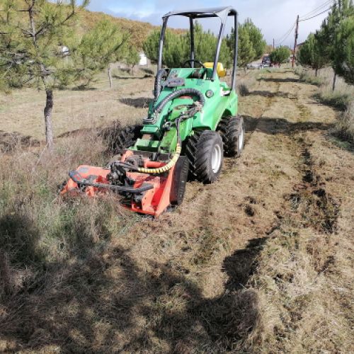 Maquinaria para desbrozar de color verde