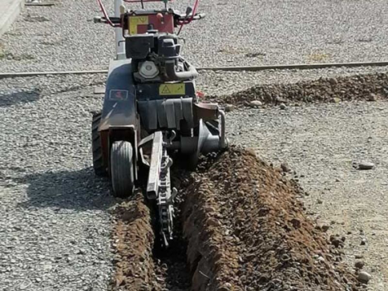 Apertura de zanjas con zajadora